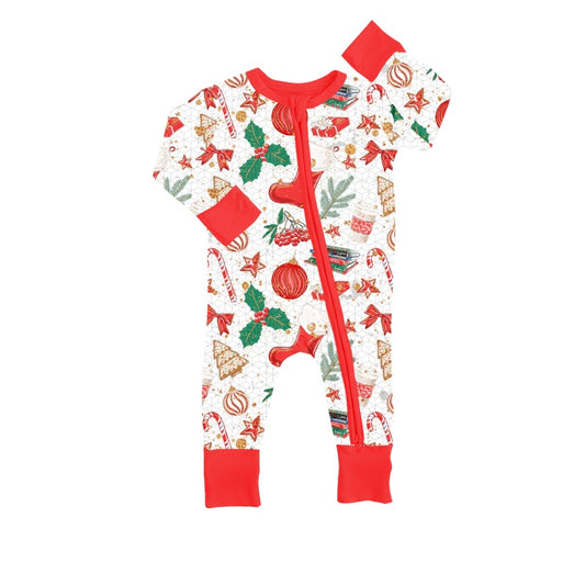 custom order toddle girls long sleeve Christmas zip romper