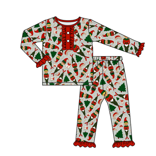 Christmas girls long sleeve pajama set