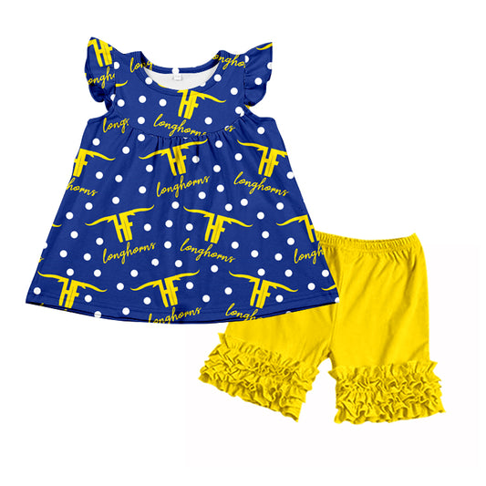 custom order baby girls team design clothes set, moq 5sets
