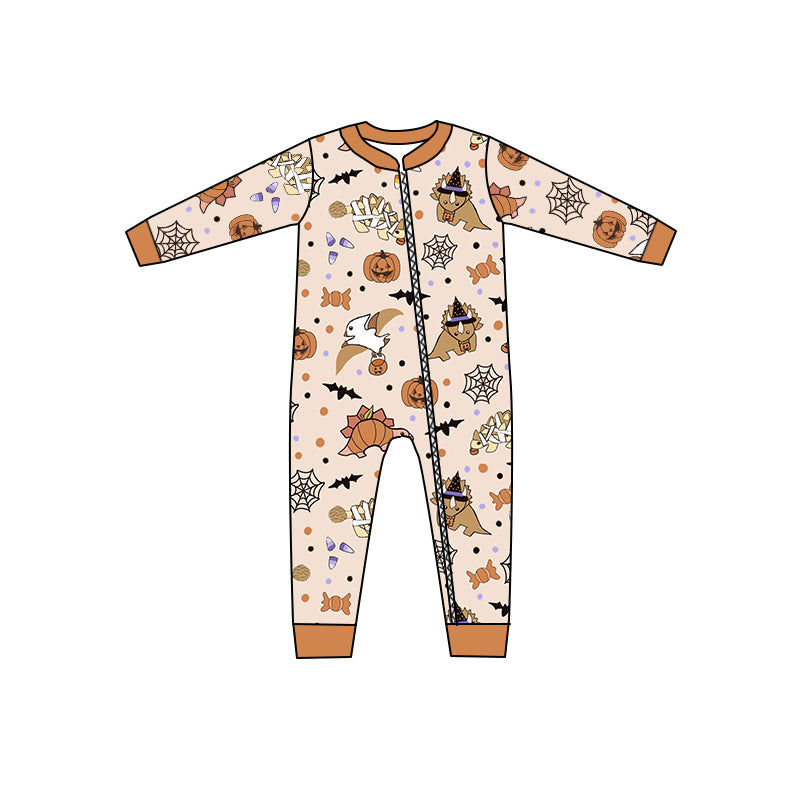 Halloween ghost long sleeve zip romper preorder