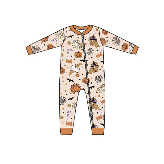 Halloween ghost long sleeve zip romper preorder