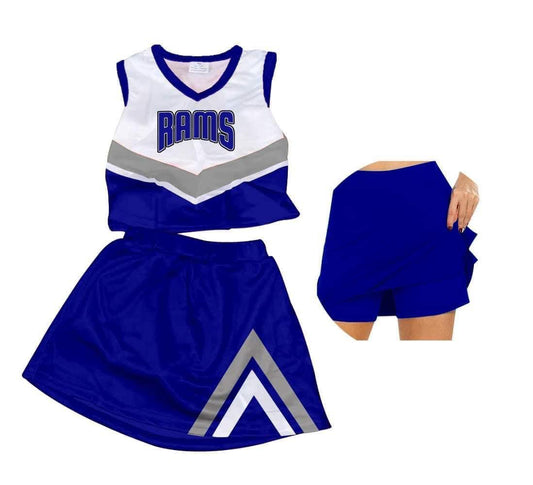 baby girls cheer skirt outfit blue color , moq 3