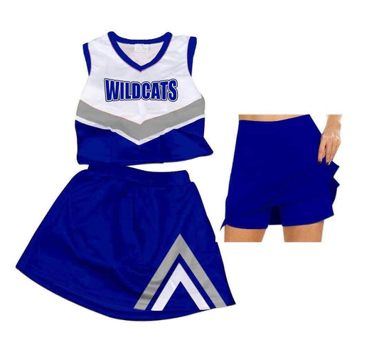 baby girls cheer skirt outfit blue color, moq 3