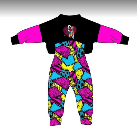 Girls Halloween top suspender 2pcs clothes set