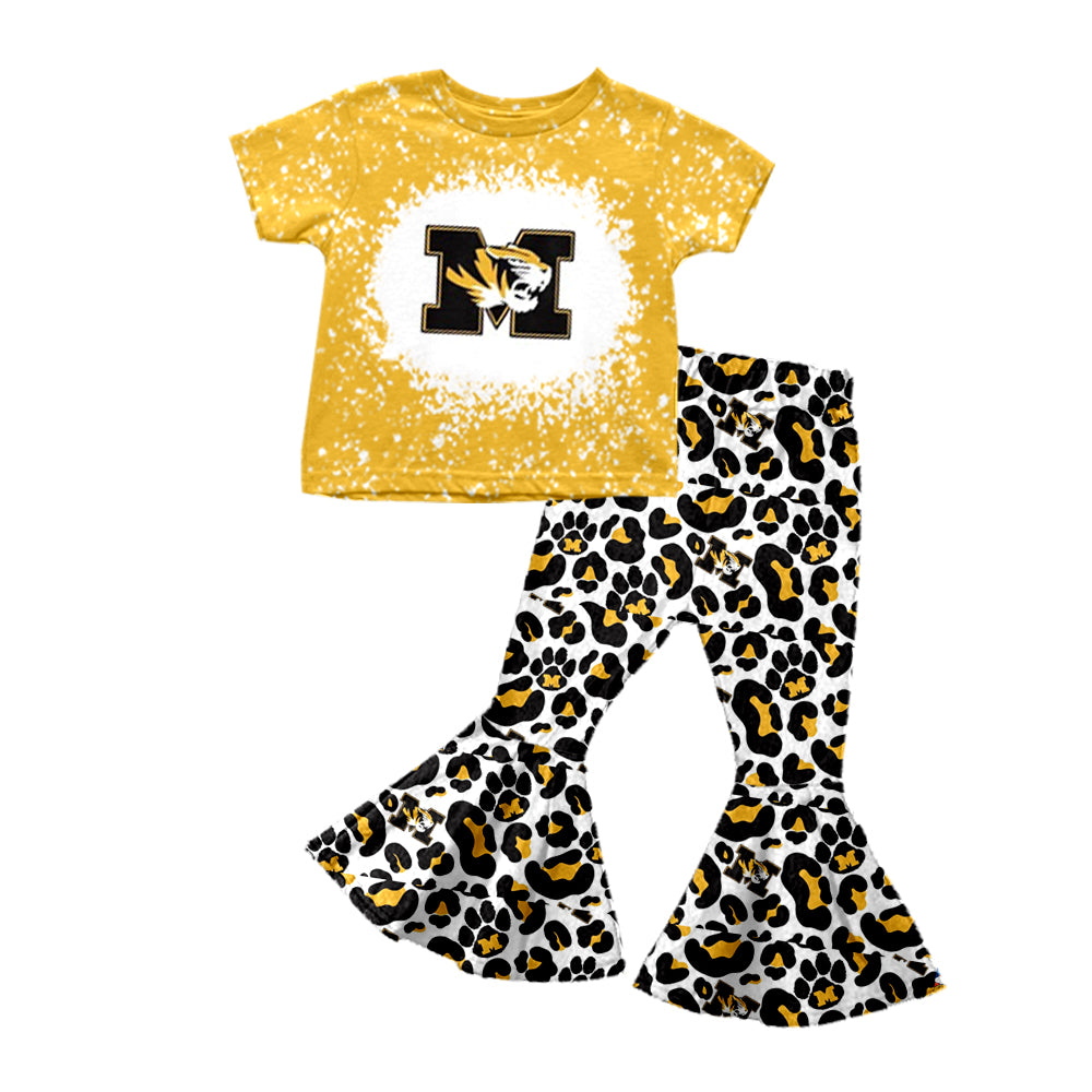 baby girls short sleeve top bell bottoms clothes set