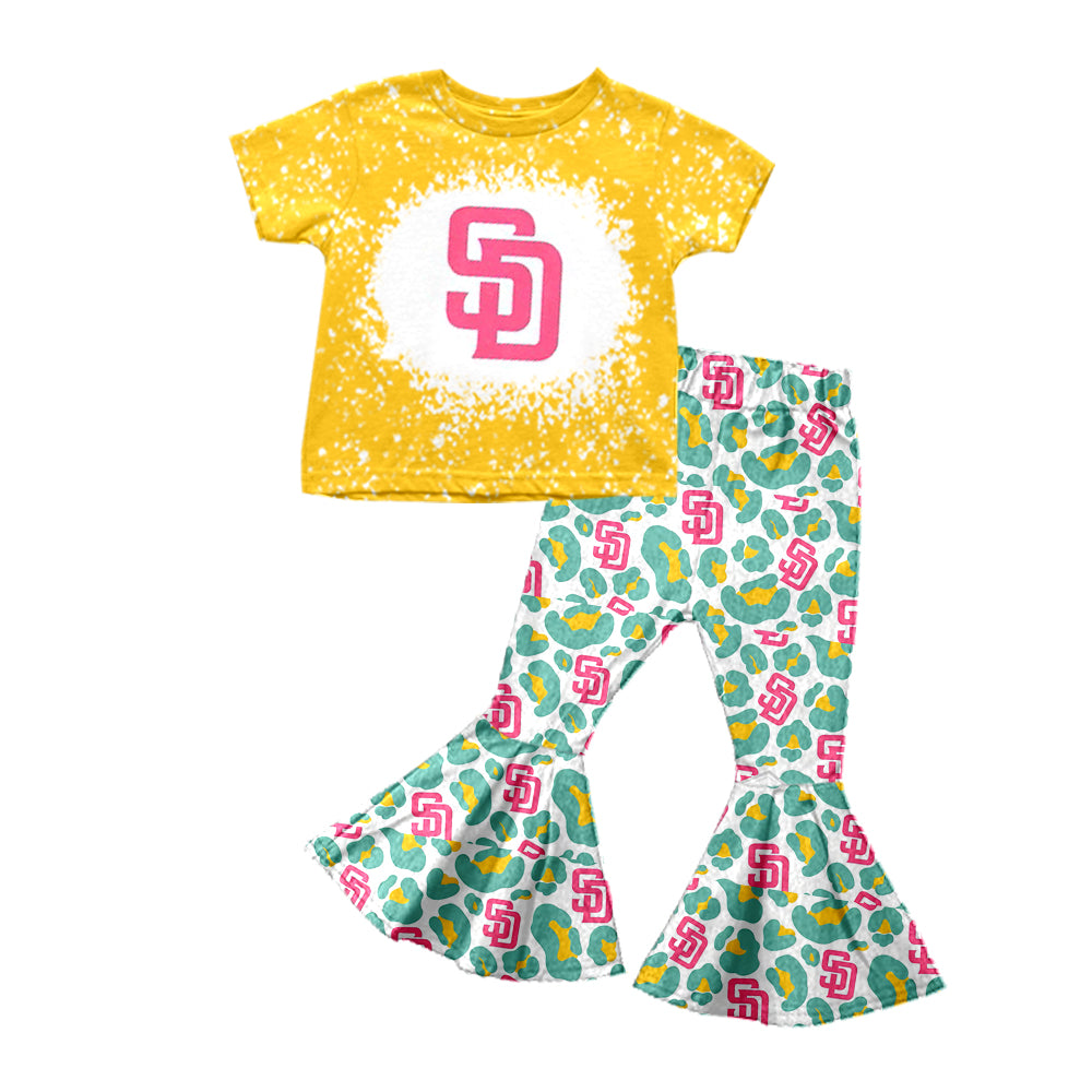 baby girls short sleeve top bell bottoms clothes set