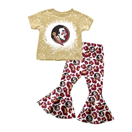 baby girls short sleeve top bell bottoms clothes set