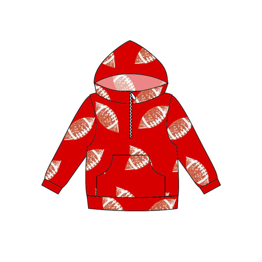 kids long sleeve football red hoodie top preorder