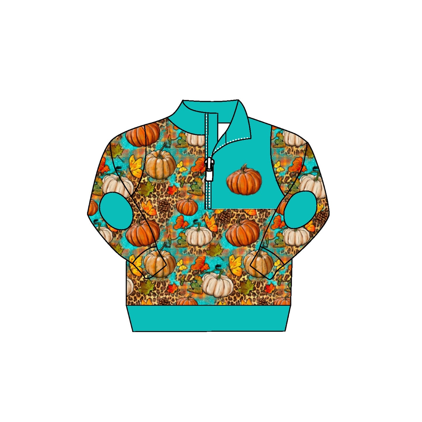 boy  long sleeve pumpkin top shirt pullover.