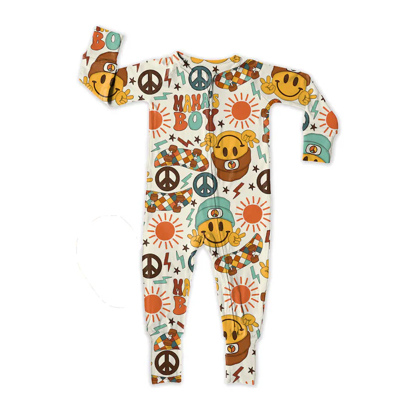 Mamas boy long sleeve zip romper