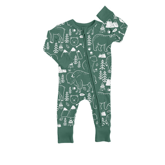 Christmas design kids long sleeve zip romper