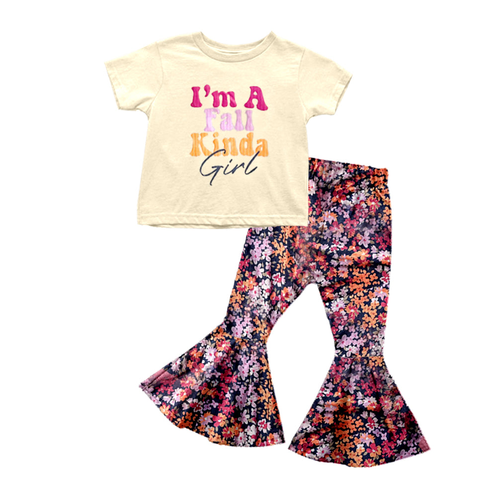 I am a fall kinda  girls wholesale clothing set