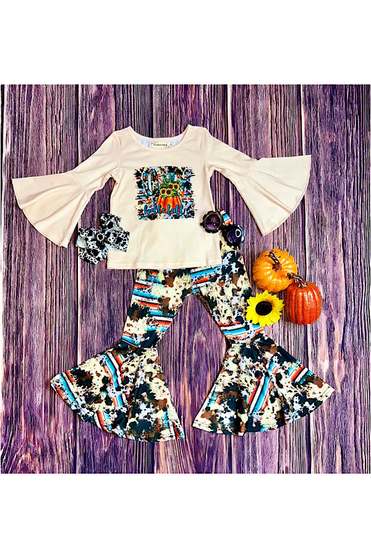 girls fall pumpkin outfit wholesale kids boutique clothing