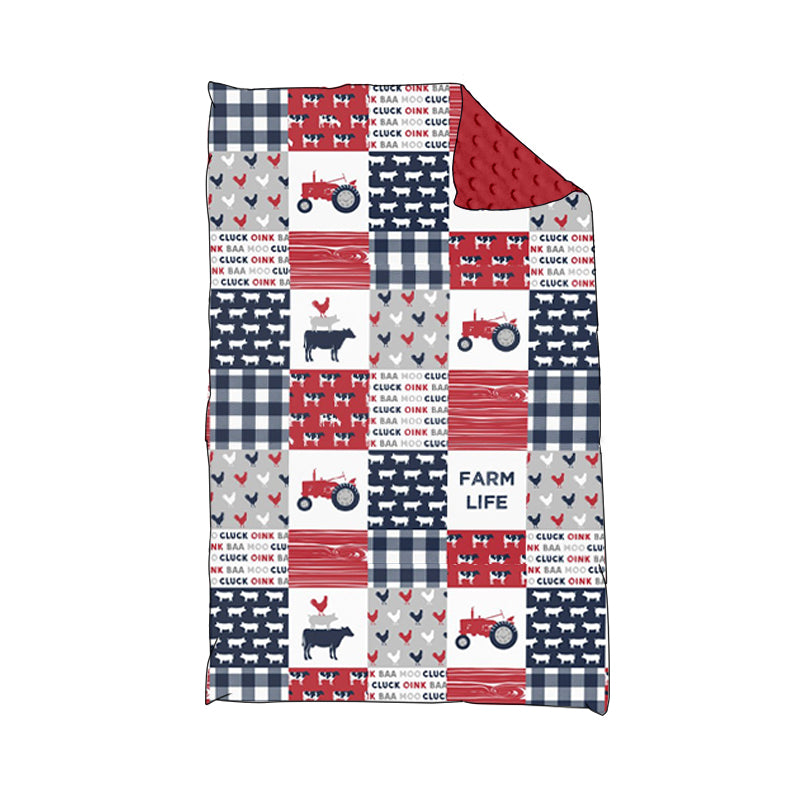 farm cow fleece blanket preorder