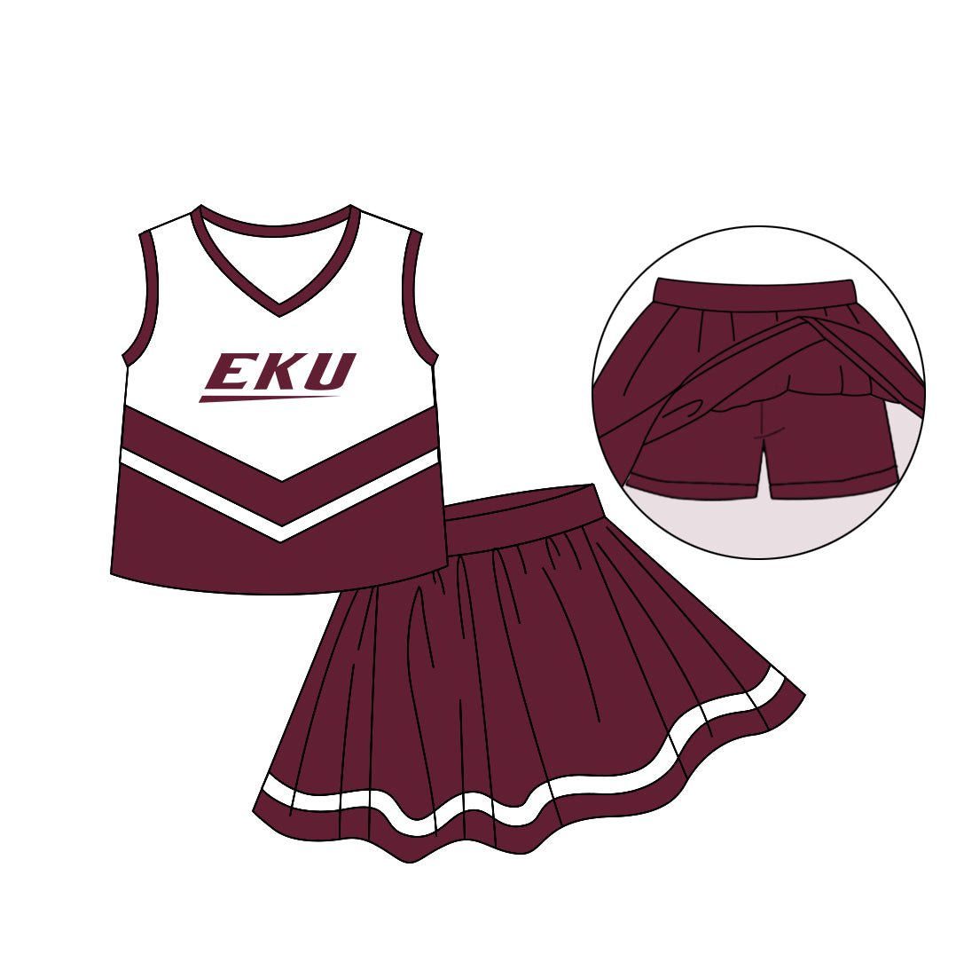 baby girls cheer skirt outfit, moq 3