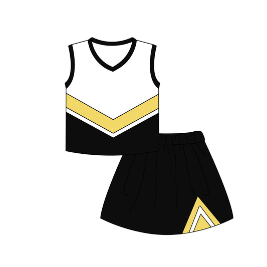 baby girls cheer skirt outfit no liner shorts, moq 3