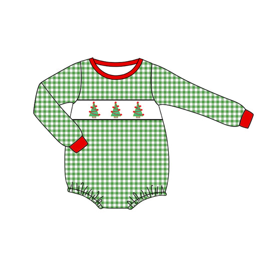 custom order boy Christmas tree long sleeve romper