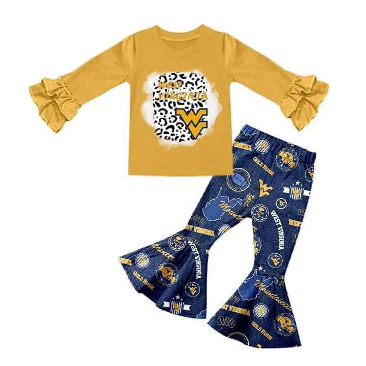 baby girls short sleeve top pants set outfit.