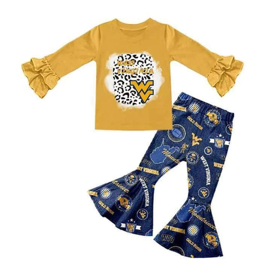 baby girls short sleeve top pants set outfit.