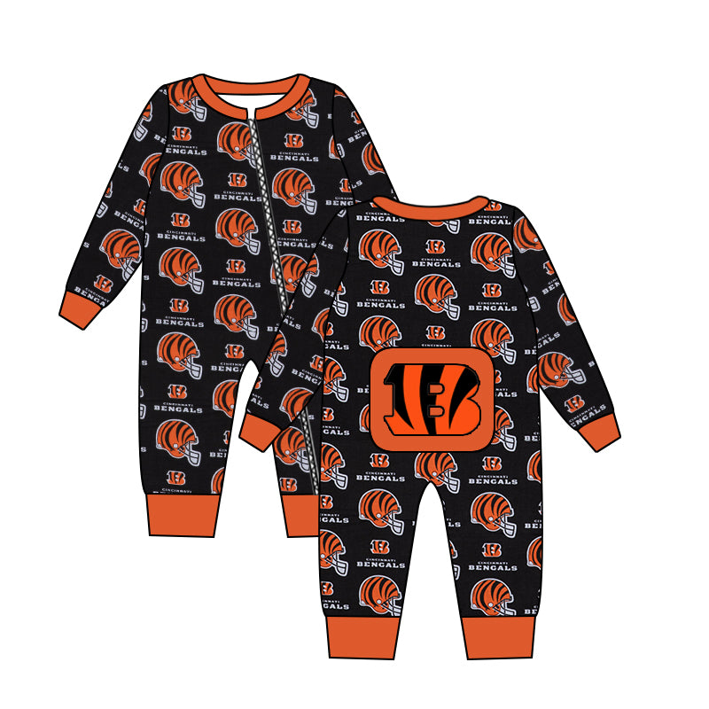 toddle  girls long sleeve tiger print romper