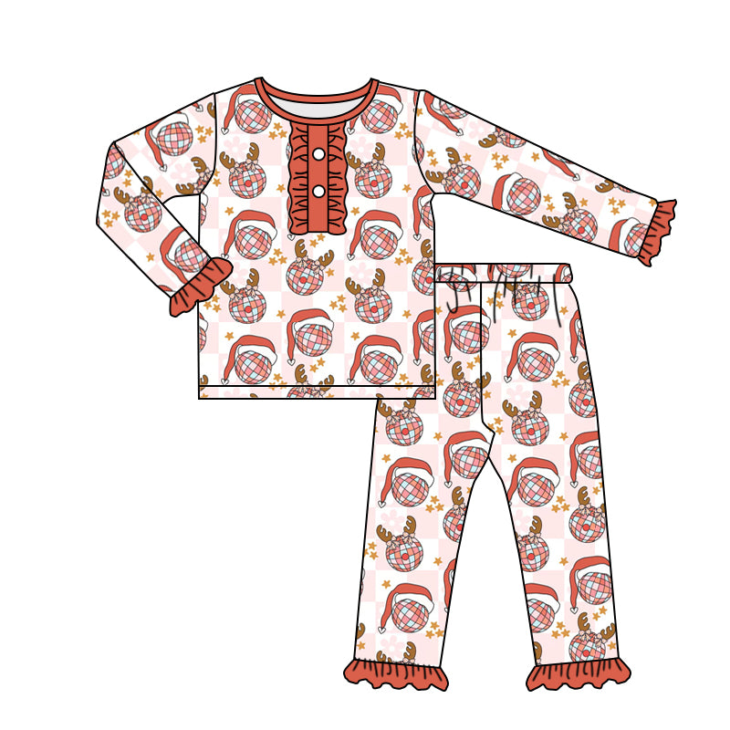 baby girls Christmas holiday top matching pants clothes set moq 3