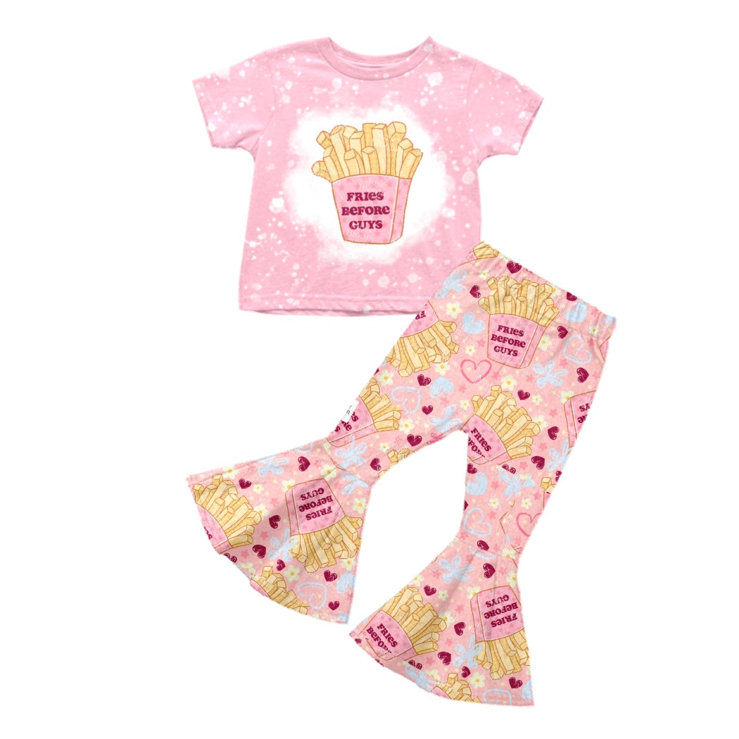 baby girls fries clothing set wholesale kids outfit.