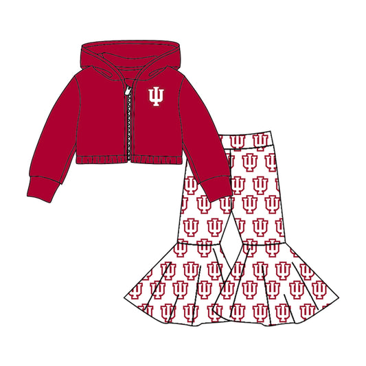 baby girls football team jacket bell pants outfit ,moq 3