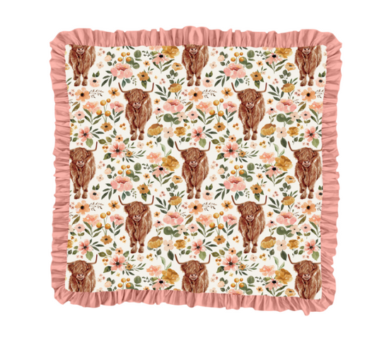 highland cow fleece blanket