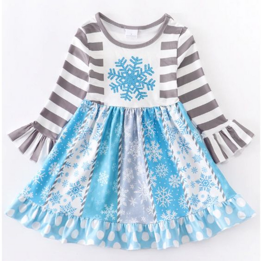 baby girls Christmas snowflake dress, moq 3