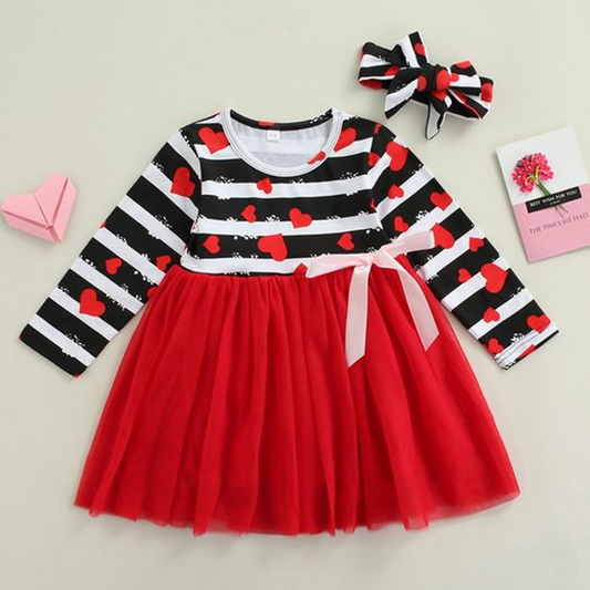 wholesale Valentines day tulle dress girls spring dress, moq 3