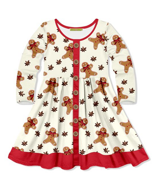 wholesale Christmas gingerbread milk silk  dress, moq 3