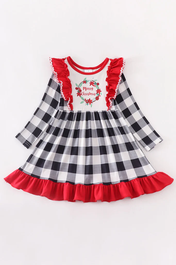 baby girls Christmas boutique dress wholesale kids clothing