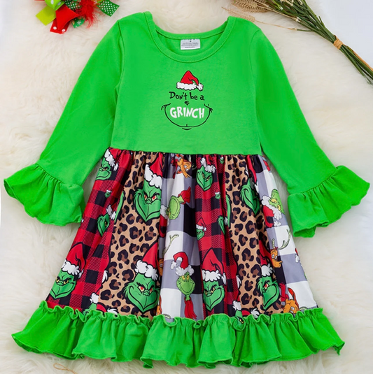 baby girls Christmas patchwork dress moq 3