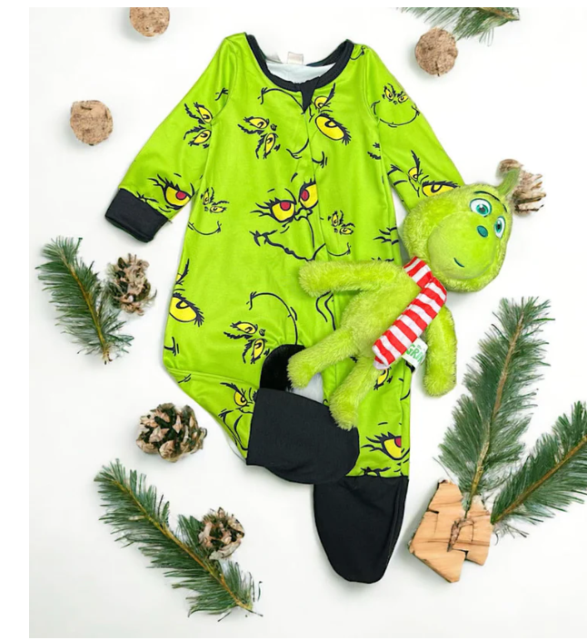 toddle  girls long sleeve Christmas footie romper