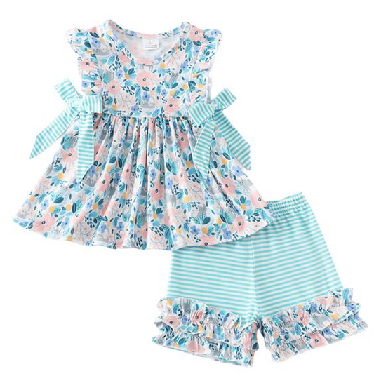 infant baby girls boutique floral clothing set