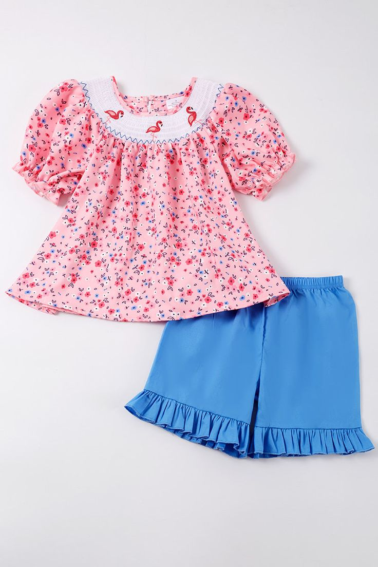 infant baby girls boutique floral clothing set