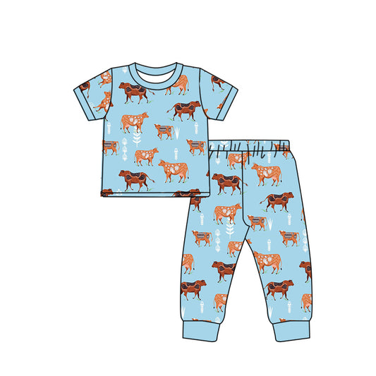 baby boy western cow farm outfit preorder