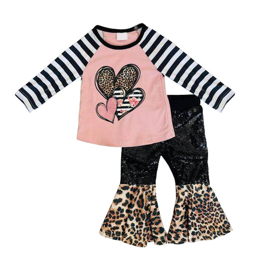 baby  girls long sleeve Valentines day clothing set