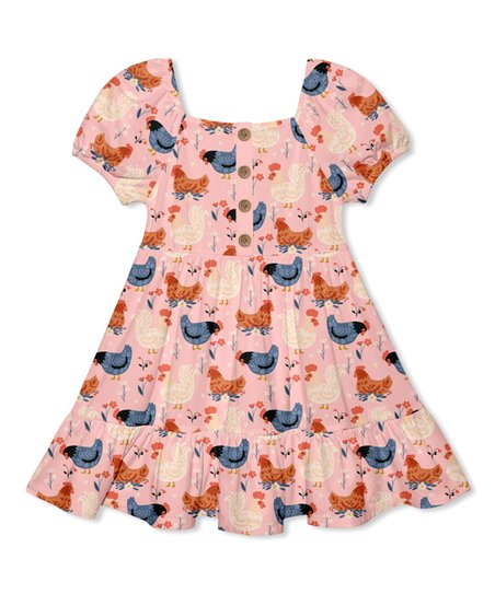 baby girls farm animal chicken dress