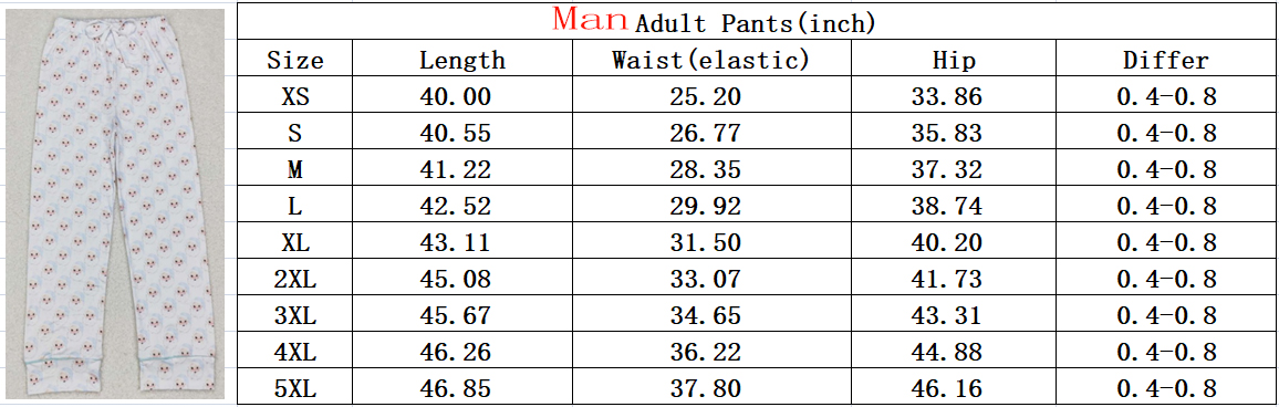 Adult Men BLUE Christmas pants