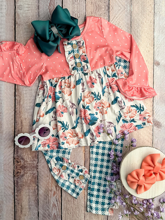 wholesale girls floral clothing set