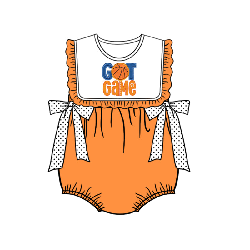 infant baby girl got game basketball romper