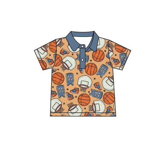 baby boy short sleeve basketball polo shirt