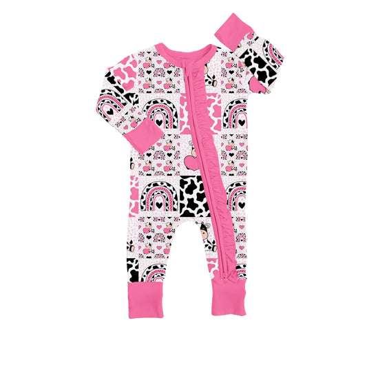 baby girls farm cow animal romper