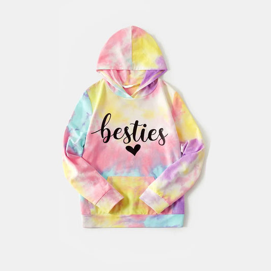 Adult women valentines heart besties hoodie top