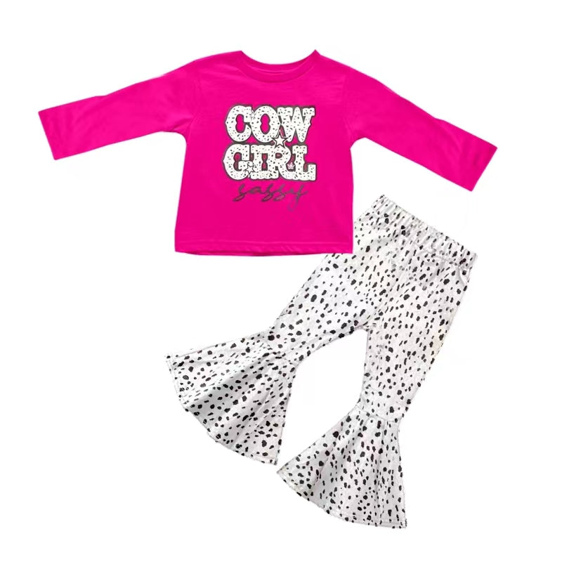 cow girls sassy long sleeve outfit