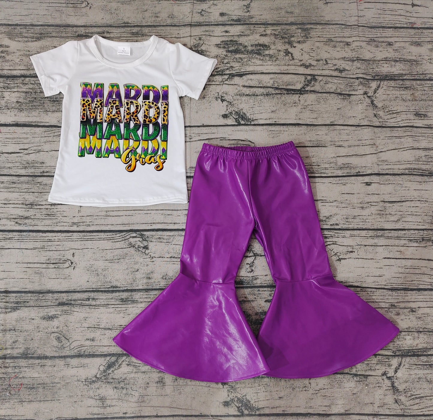 Mardi Gras top purple disco bell bottoms outfit preorder