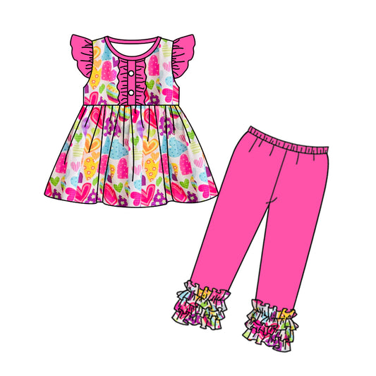 wholesale kids girls  toddle valentines heart outfit