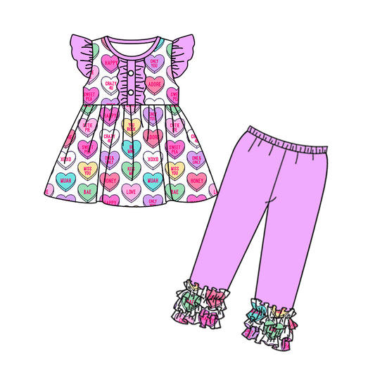 wholesale kids girls  toddle valentines heart outfit