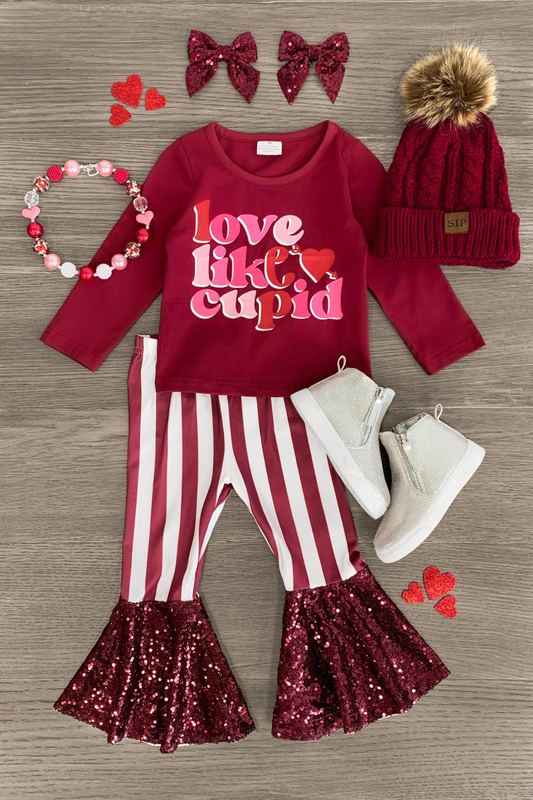 valentines days bay girls long sleeve clothing set